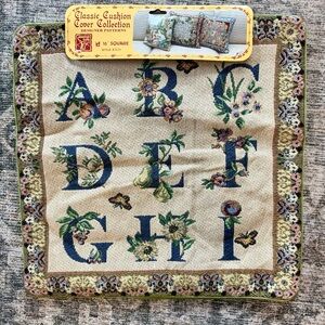 American crafts tapestry Floral Alphabet Cushion Cover country chic‎ floral